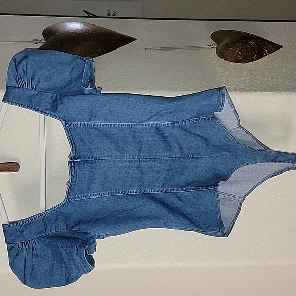 Blashe Short Sleeve Denim fitted top size L - Picture 5 of 16